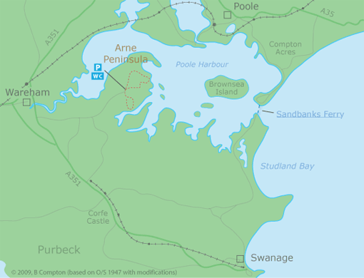 Arne Nature Reserve map