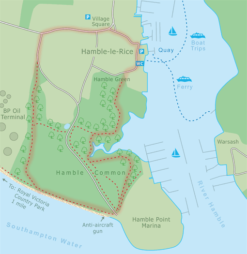 Hamble-le-Rice map