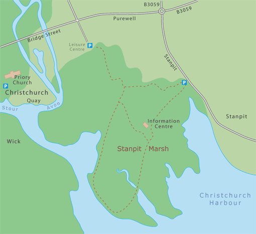 Map of Stanpit Marsh