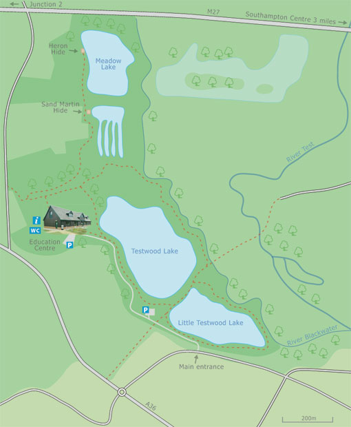 Testwood Lakes map
