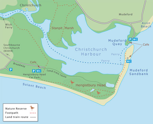 Hengistbury Head map