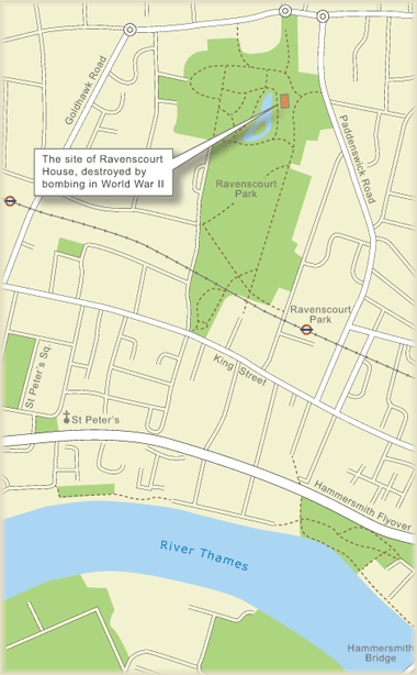 Map showing Ravenscourt Park